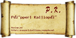 Pöpperl Kalliopé névjegykártya